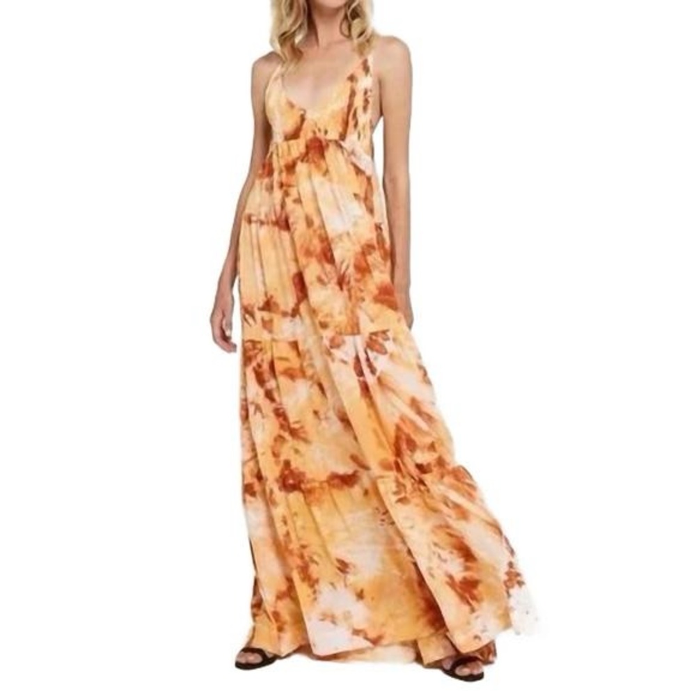 Shirred Maxi Dress In Castle